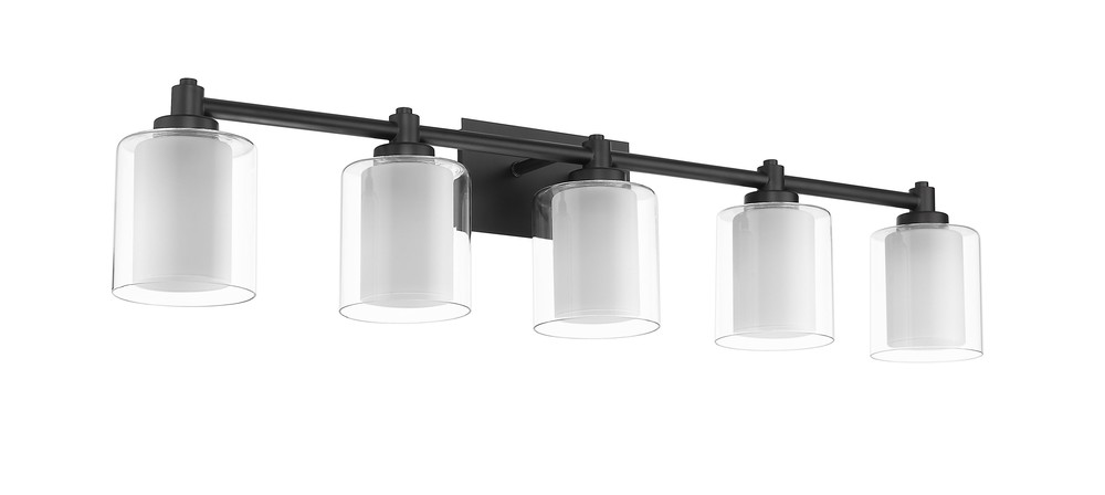 Sonora 5-Light Vanity - MB  Clear & White Glass